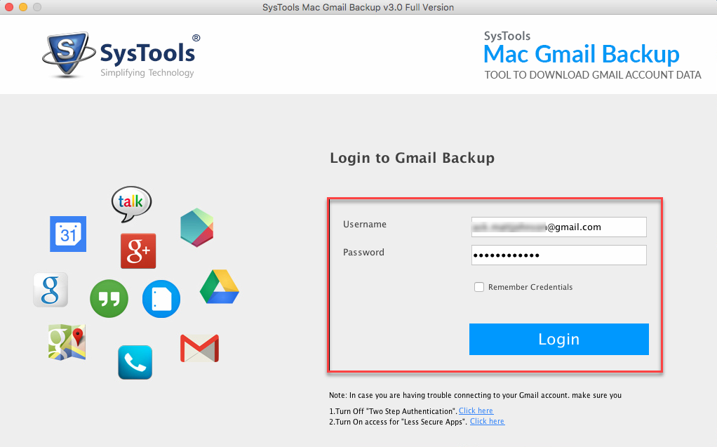 the settings for mac mail with gmail id